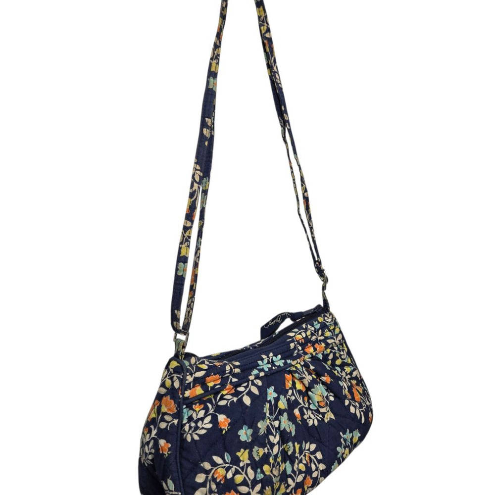 Vintage Vera Bradley Mini Crossbody Bag Blue Multicolor Floral Quilted Purse - Picture 3 of 9